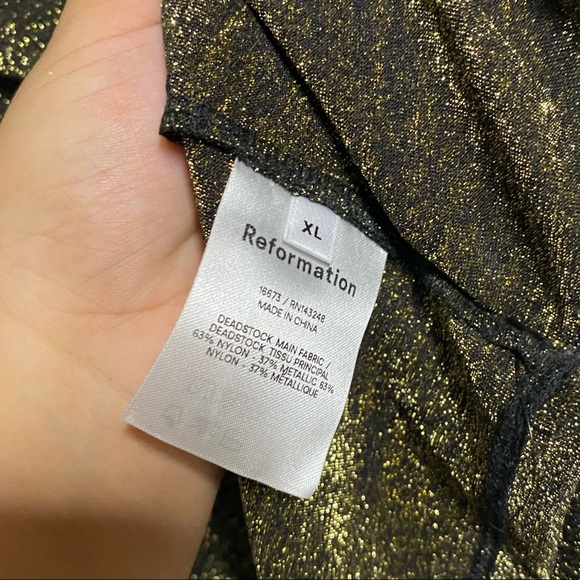 Reformation Metallic Black Jupiter Crop Top | XL Extra Large - Picture 8 of 8